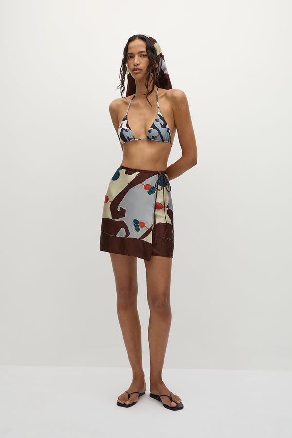 faithfull the brand Karys Mini Wrap Skirt Mandraki Floral