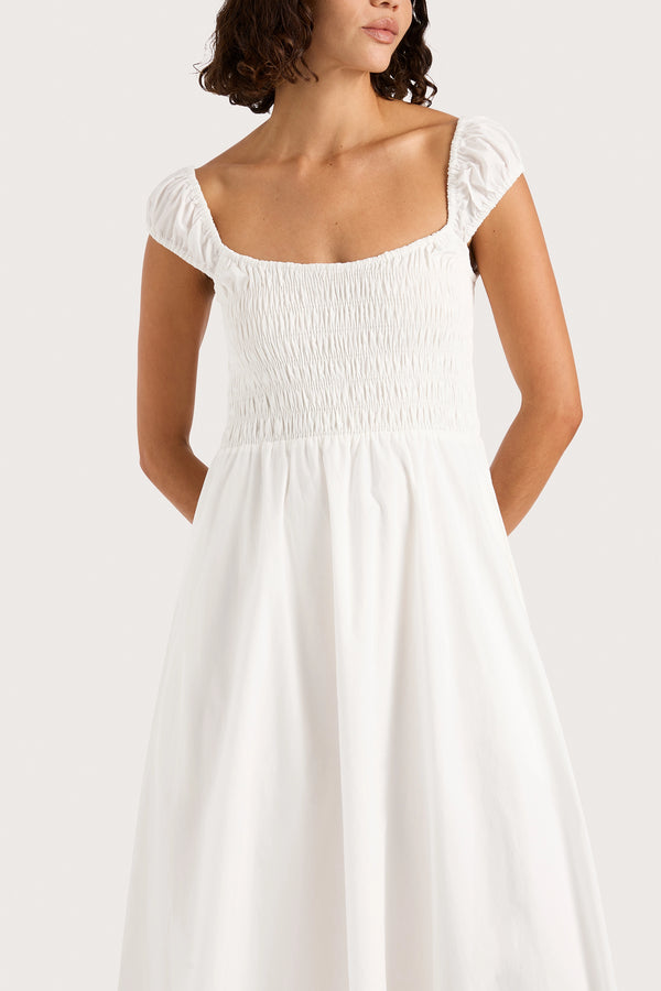 Faithfull The Brand Lene Midi Dress White - Final Sale