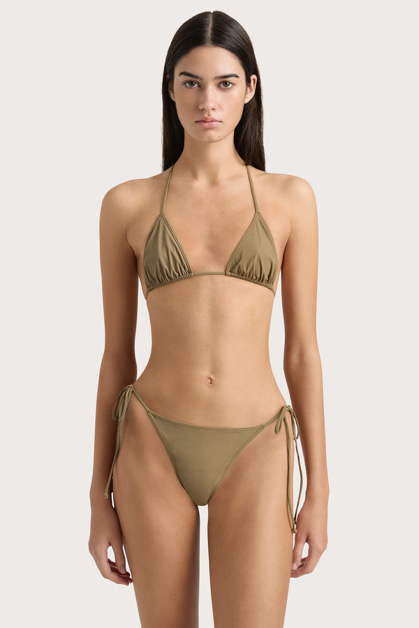 Faithfull The Brand Leo Bikini Bottom Khaki - Final Sale