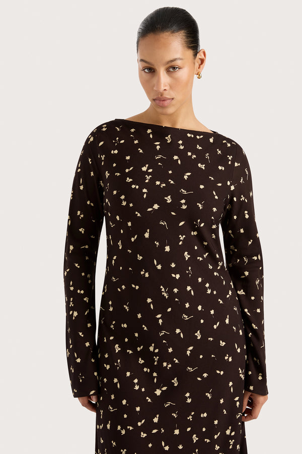 Faithfull The Brand Lilou Maxi Dress Clover Brown - Final Sale