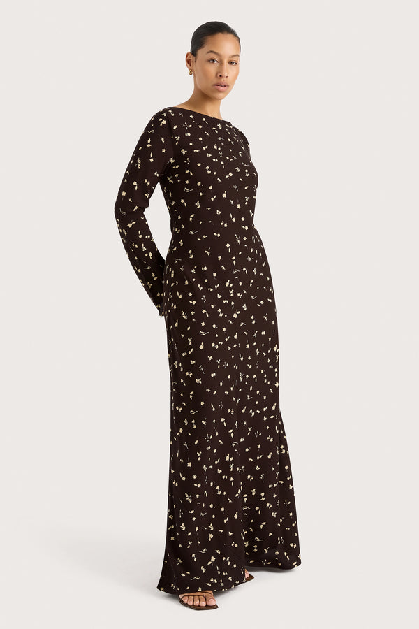Faithfull The Brand Lilou Maxi Dress Clover Brown - Final Sale