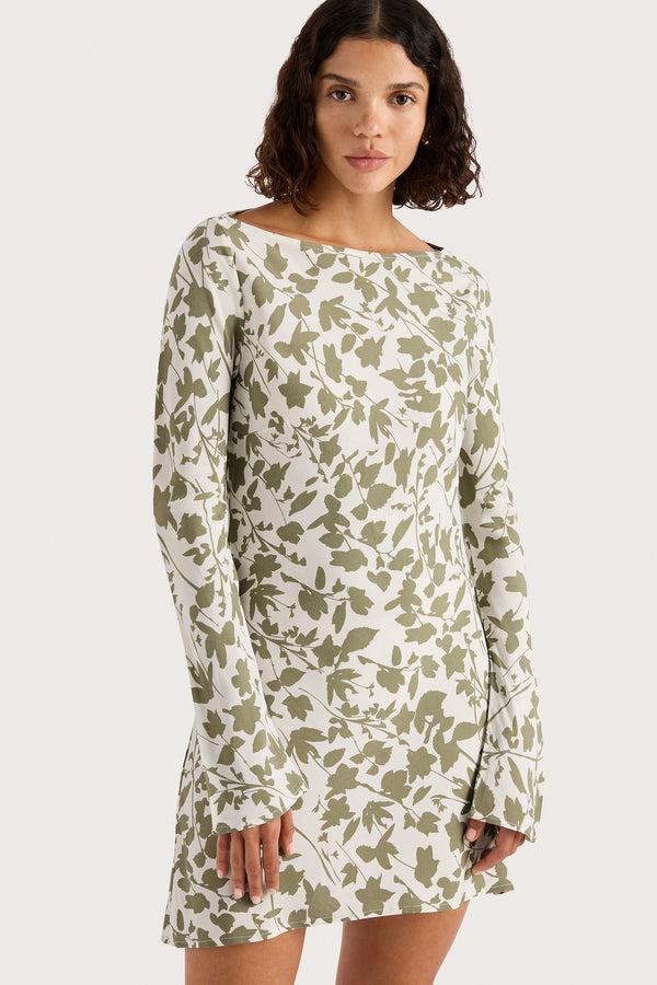 Faithfull The Brand Lilou Mini Dress Poplar Sage - Final Sale