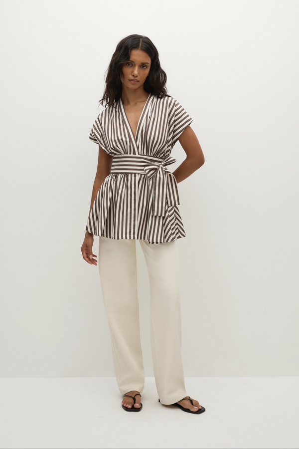 faithfull the brand Lova Top Norway Stripe Espresso