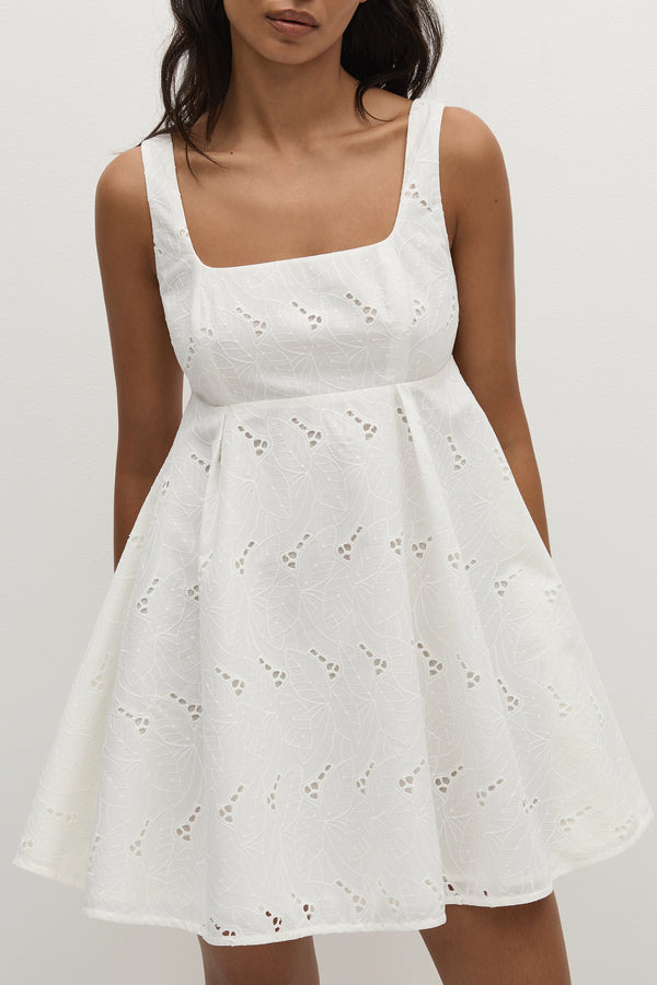 Faithfull The Brand Lovis Mini Dress Birgitta Broderie Anglaise White
