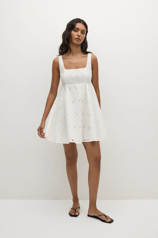 faithfull the brand Lovis Mini Dress Birgitta Broderie Anglaise White