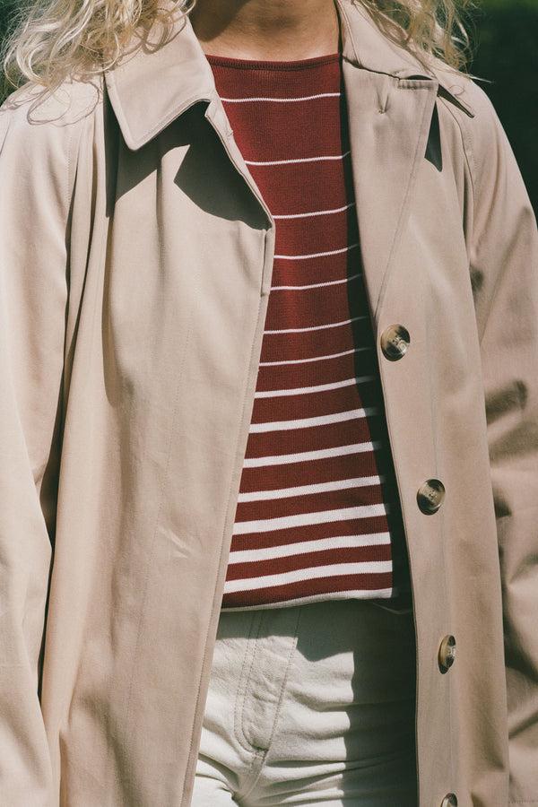 Faithfull The Brand Lyana Top Scandi Stripe Red Cream
