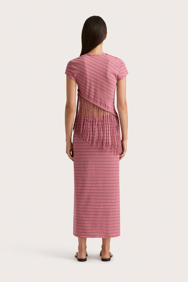 Faithfull The Brand Maceio T-Shirt Vermillion Stripe - Final Sale