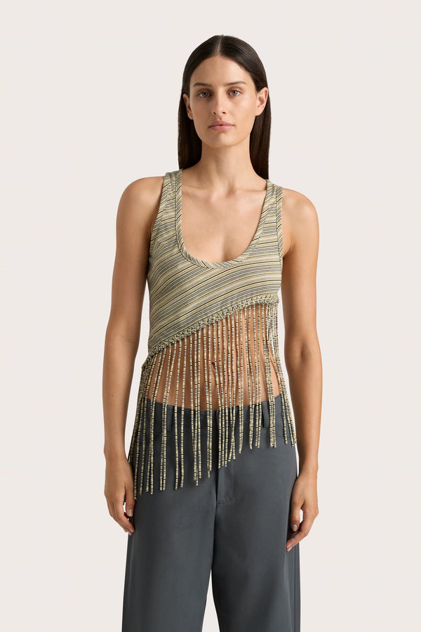 Faithfull The Brand Maceio Top Lemon Navy Stripe - Final Sale