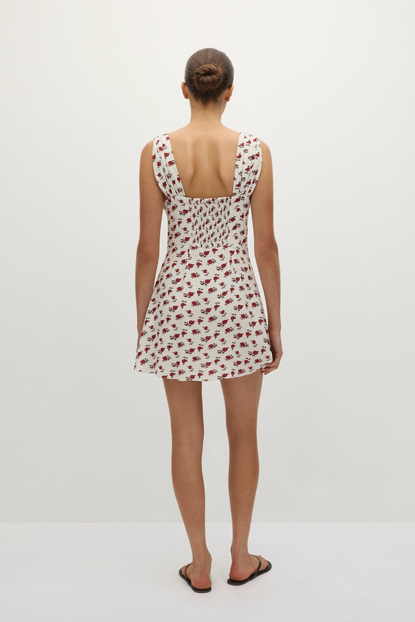 Faithfull The Brand Mela Mini Dress Hazy Rose Deep Red