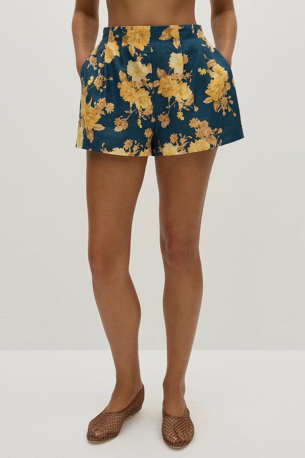 Faithfull The Brand Mirelle Mini Shorts Nora Floral Navy