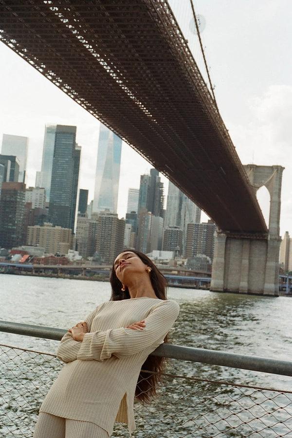 Faithfull The Brand Mitras Tunic Top Beige - Final Sale