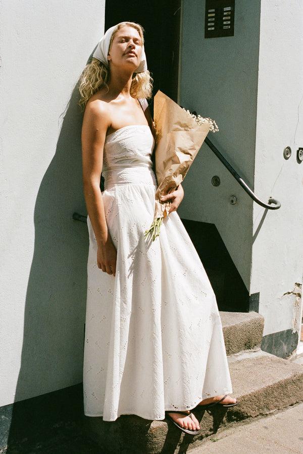 Faithfull The Brand Moa Maxi Dress Birgitta Broderie Anglaise White