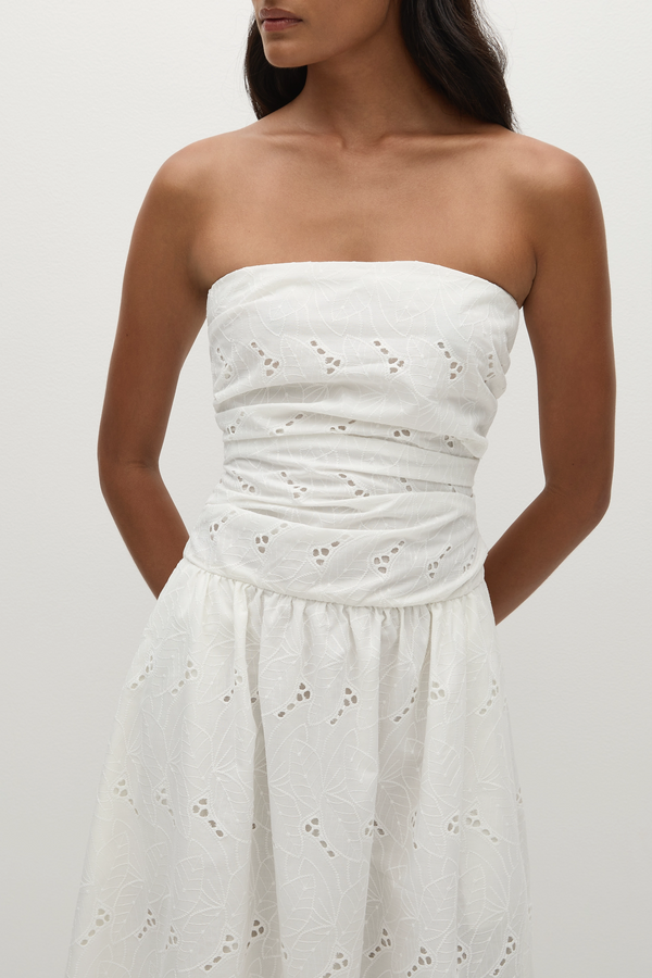 Faithfull The Brand Moa Maxi Dress Birgitta Broderie Anglaise White