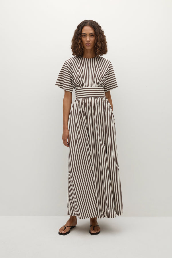 faithfull the brand Oda Maxi Dress Norway Stripe Espresso