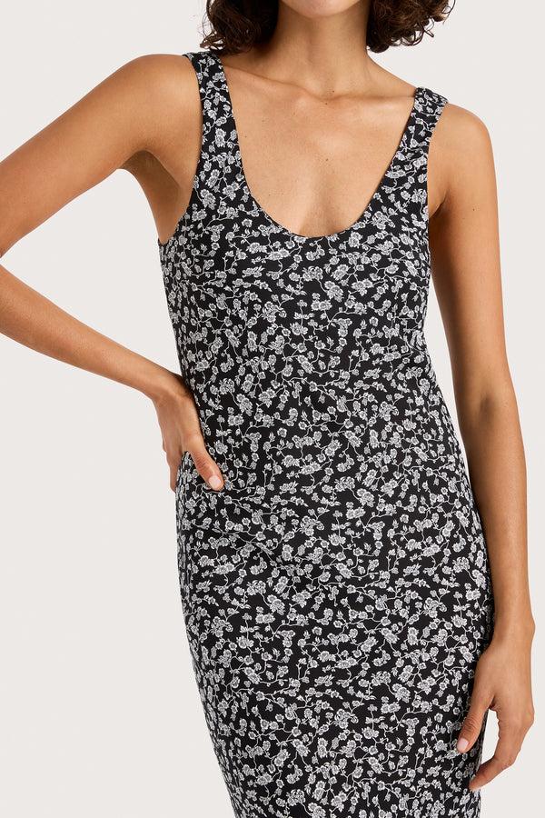 Faithfull The Brand Olivia Maxi Dress Amaryllis Floral Black - Final Sale