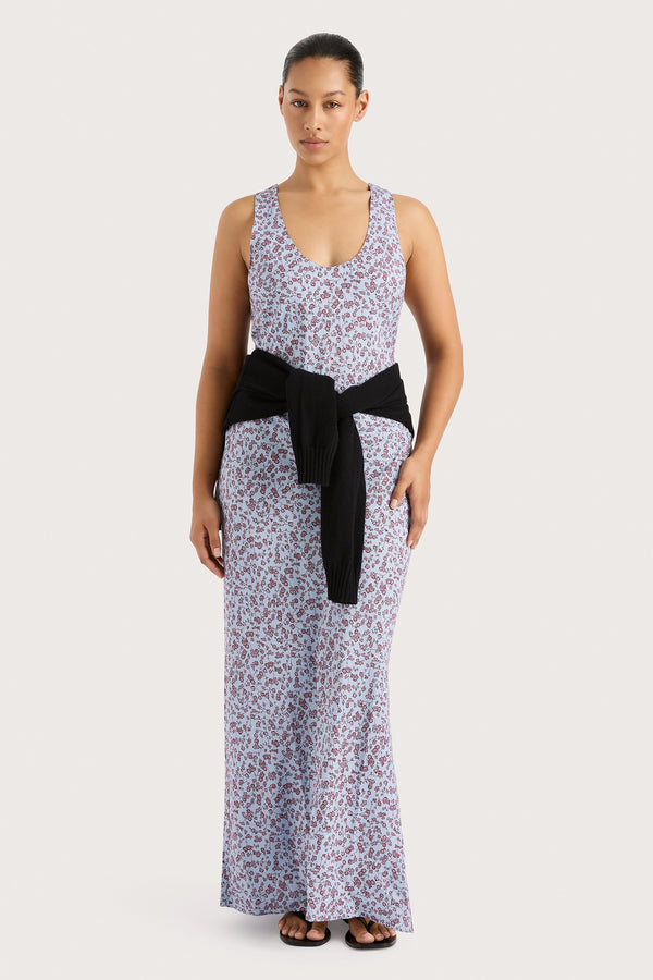 Faithfull The Brand Olivia Maxi Dress Amaryllis Floral Blue - Final Sale