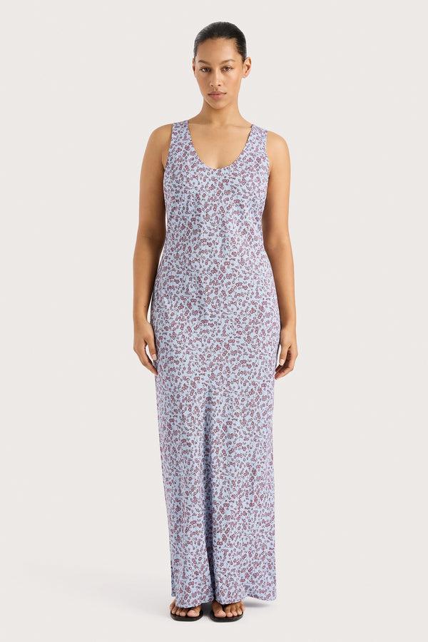 faithfull the brand Olivia Maxi Dress Amaryllis Floral Blue - Final Sale