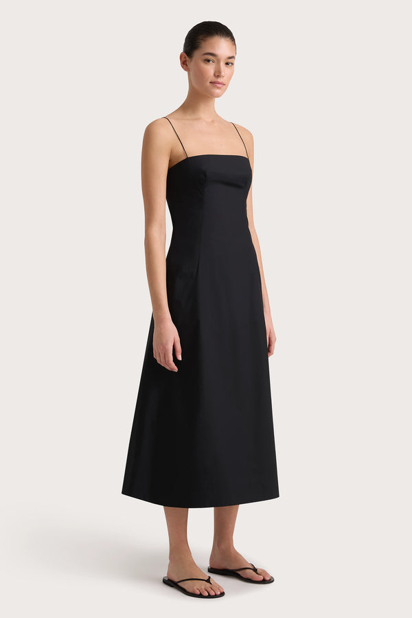 Faithfull The Brand Ostano Midi Dress Black - Final Sale