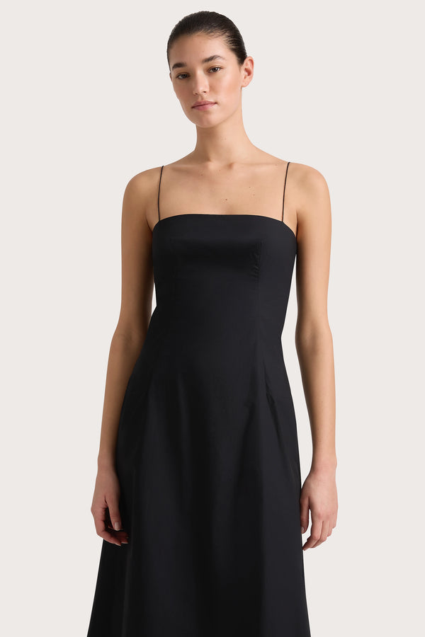 Faithfull The Brand Ostano Midi Dress Black - Final Sale