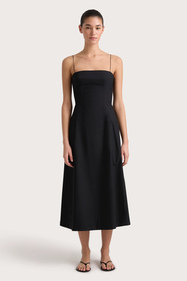 faithfull the brand Ostano Midi Dress Black - Final Sale
