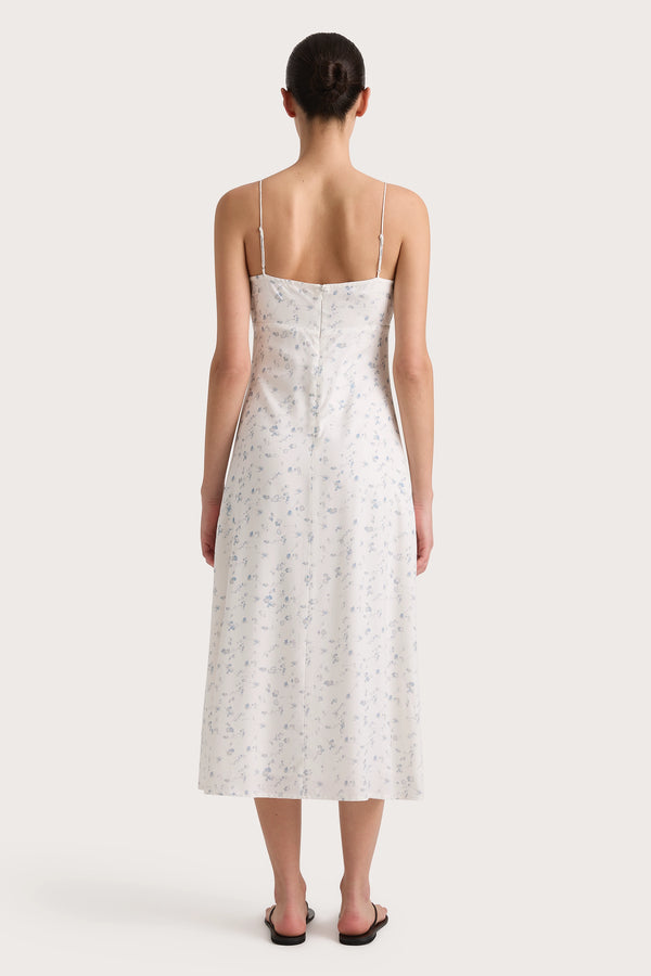 Faithfull The Brand Pau Dress Blossom Egg Shell Powder Blue - Final Sale