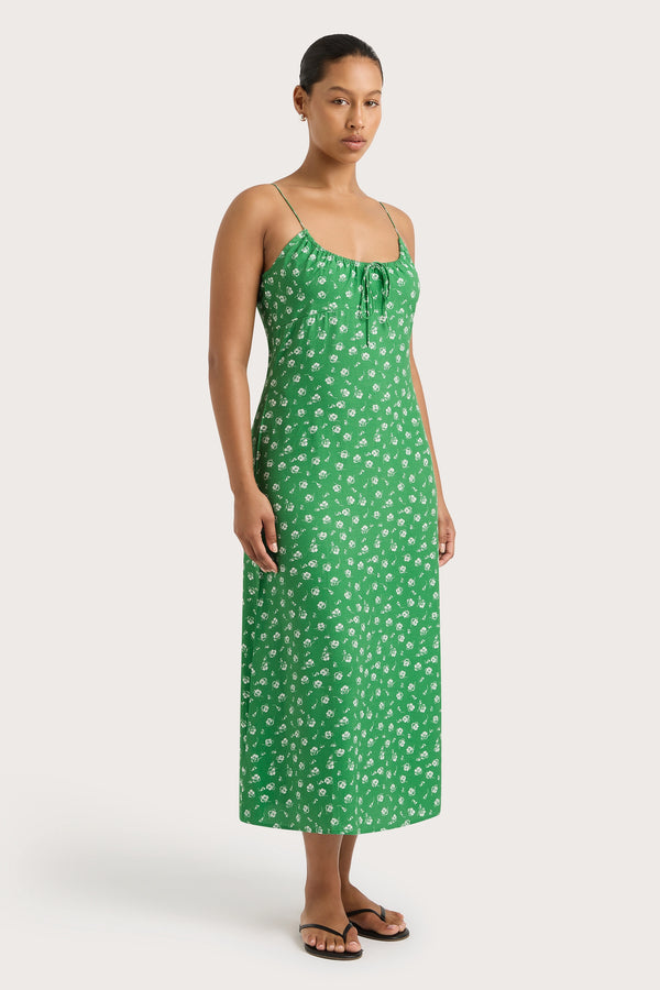 Faithfull The Brand Pau Midi Dress Green - Final Sale