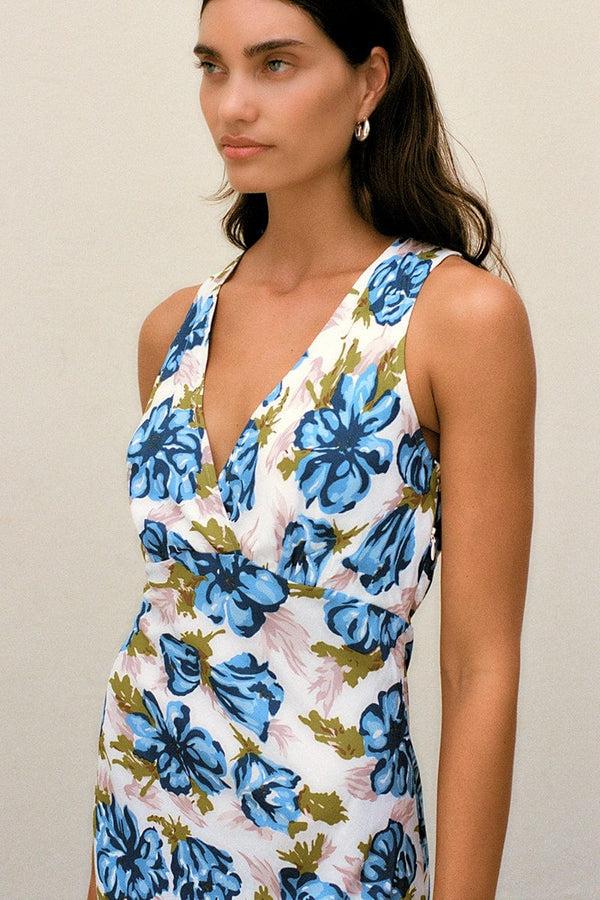 Faithfull The Brand Penne Mini Dress Isadora Floral Navy - Final Sale