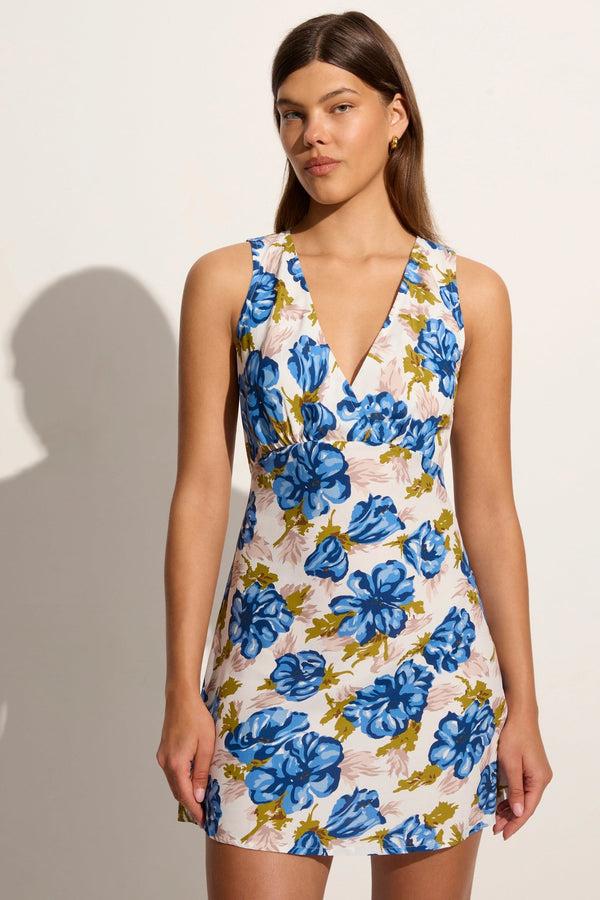 Faithfull The Brand Penne Mini Dress Isadora Floral Navy - Final Sale