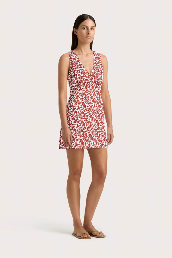 Faithfull The Brand Penne Mini Dress Leilani Red - Final Sale