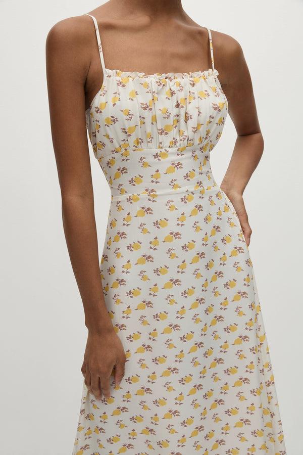 Faithfull The Brand Phaedra Midi Dress Hazy Rose Canary