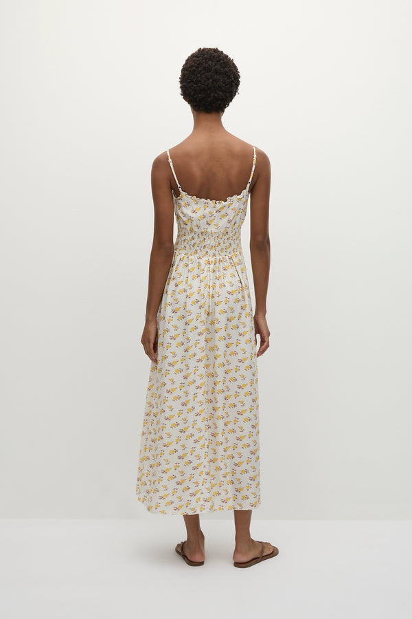 Faithfull The Brand Phaedra Midi Dress Hazy Rose Canary