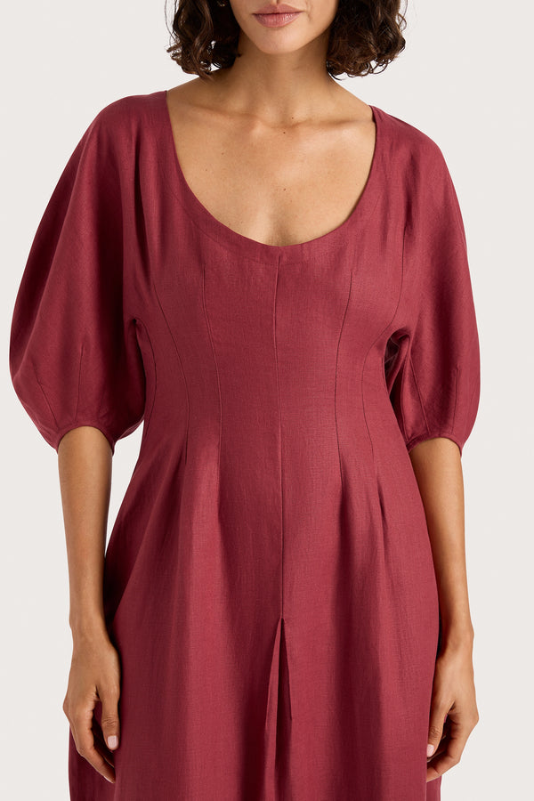 Faithfull The Brand Raynara Maxi Dress Wine - Final Sale