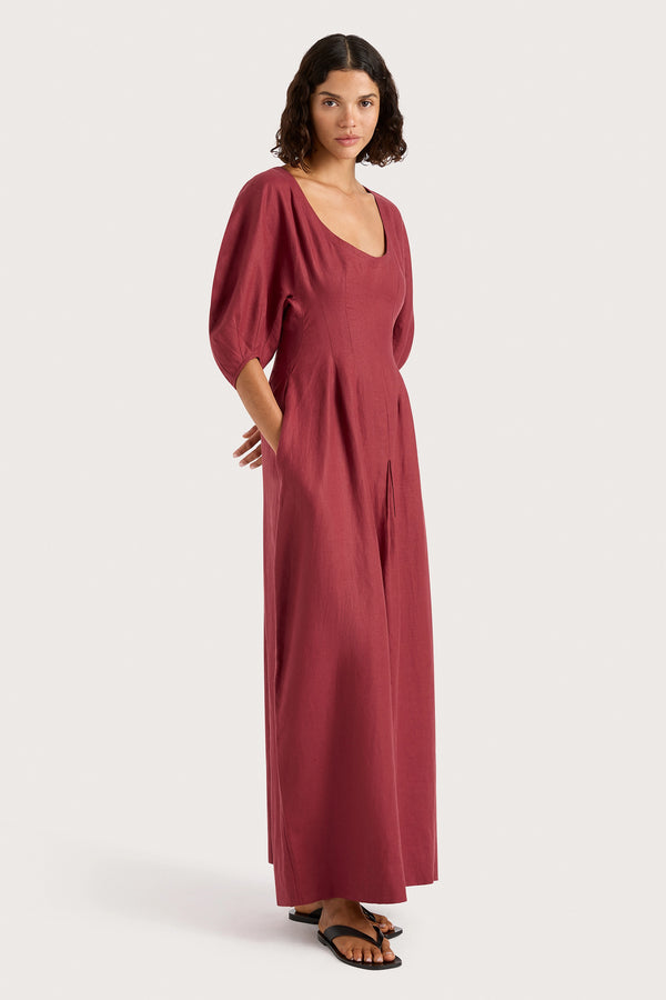 Faithfull The Brand Raynara Maxi Dress Wine - Final Sale