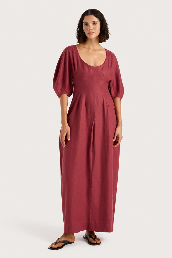faithfull the brand Raynara Maxi Dress Wine - Final Sale