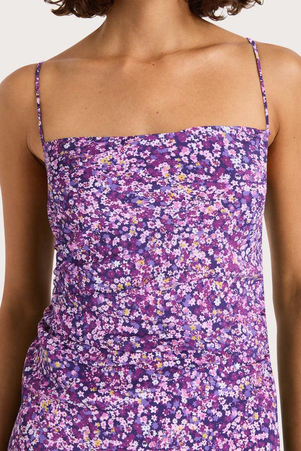 Faithfull The Brand Rosas Midi Dress Meander Micro Purple - Final Sale