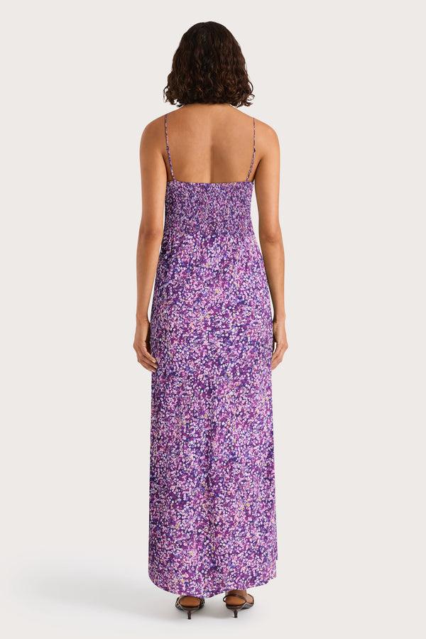 Faithfull The Brand Rosas Midi Dress Meander Micro Purple - Final Sale