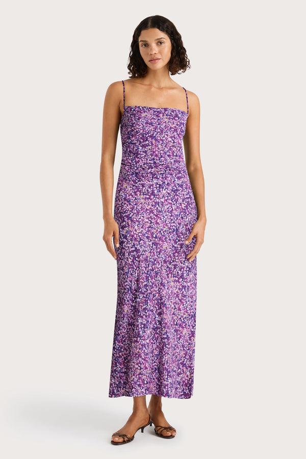 faithfull the brand Rosas Midi Dress Meander Micro Purple - Final Sale