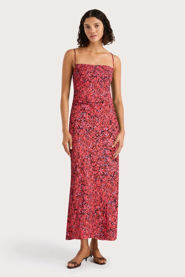 faithfull the brand Rosas Midi Dress Meander Micro Red - Final Sale