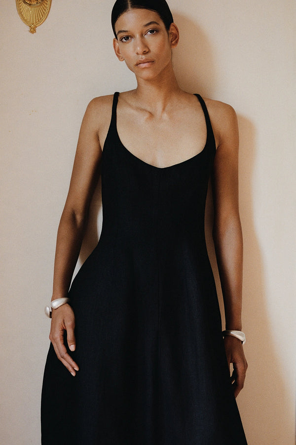 Faithfull The Brand Sanne Midi Dress Black - Final Sale