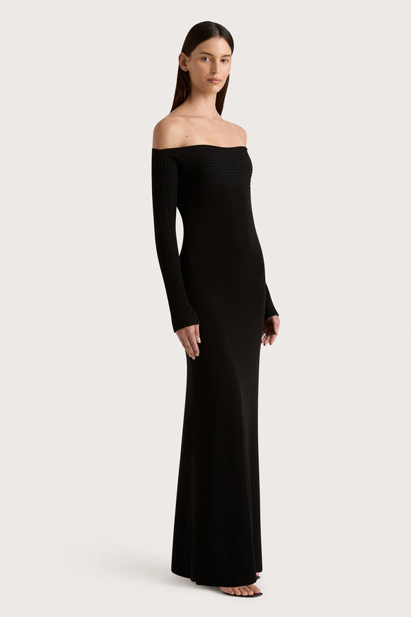 Faithfull The Brand Selene Knit Maxi Dress Black - Final Sale