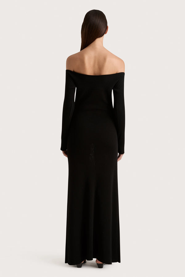 Faithfull The Brand Selene Knit Maxi Dress Black - Final Sale