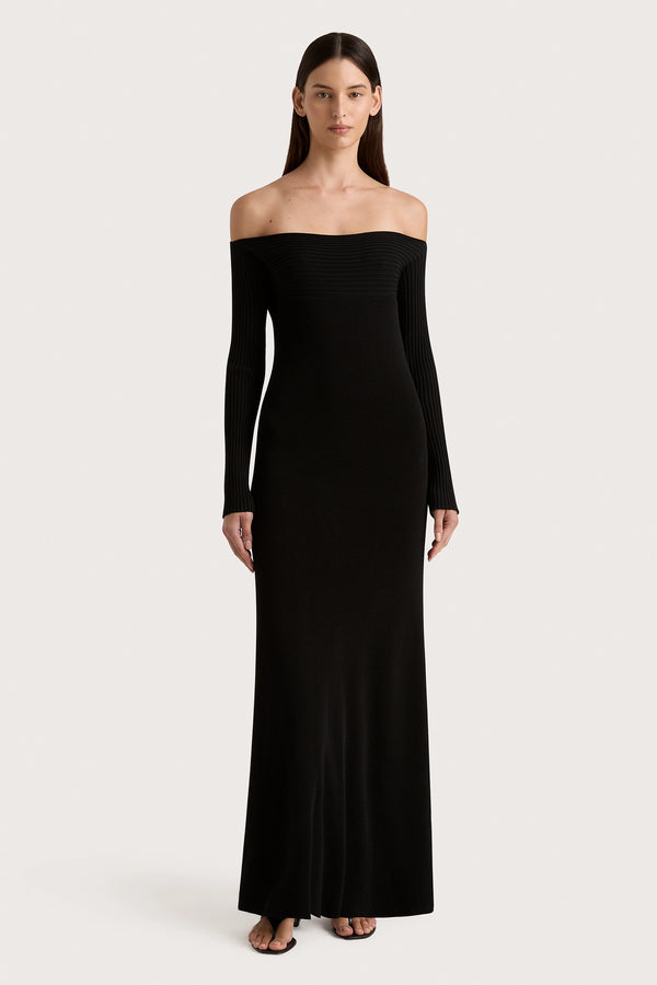 faithfull the brand Selene Knit Maxi Dress Black - Final Sale