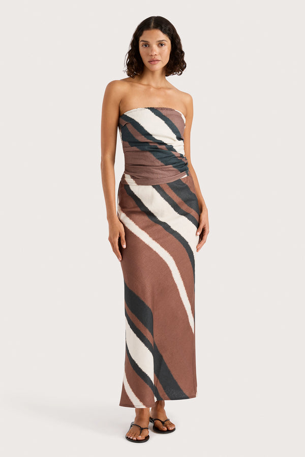 Faithfull The Brand Setubal Top Futura Stripe Chocolate - Final Sale