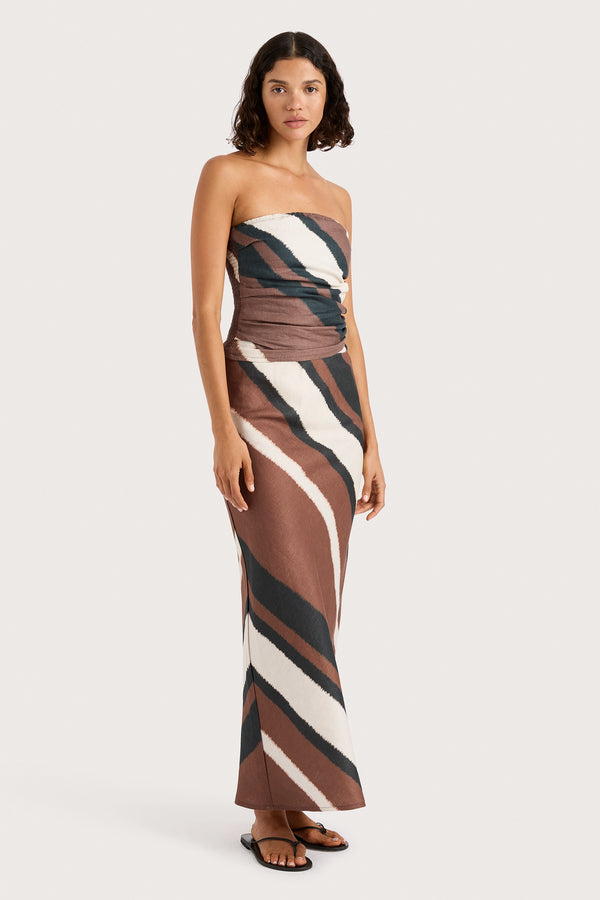 faithfull the brand Setubal Top Futura Stripe Chocolate - Final Sale