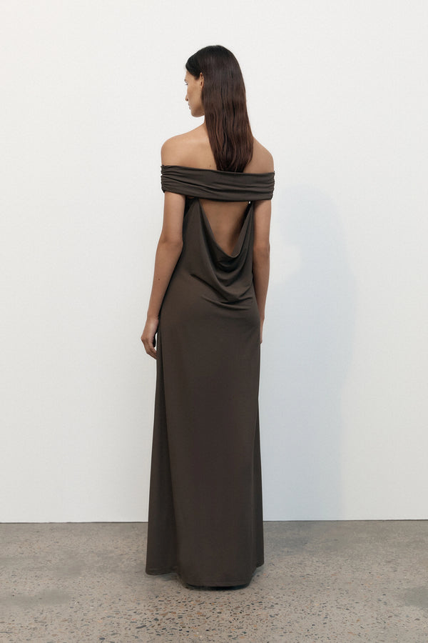 Faithfull The Brand Sofie Maxi Dress Chocolate Brown - Final Sale