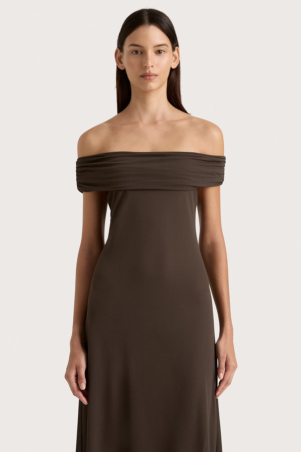 Faithfull The Brand Sofie Maxi Dress Chocolate Brown - Final Sale