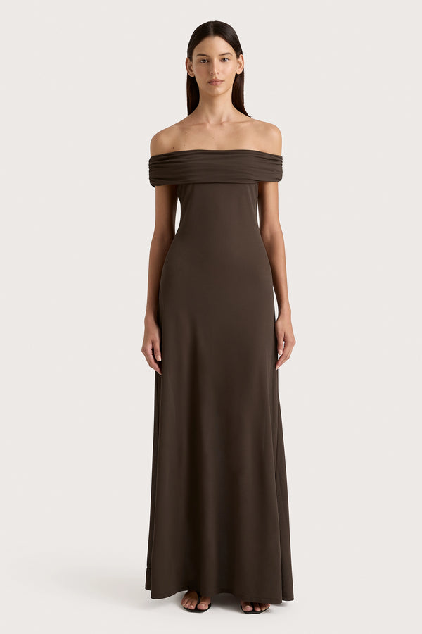 faithfull the brand Sofie Maxi Dress Chocolate Brown - Final Sale
