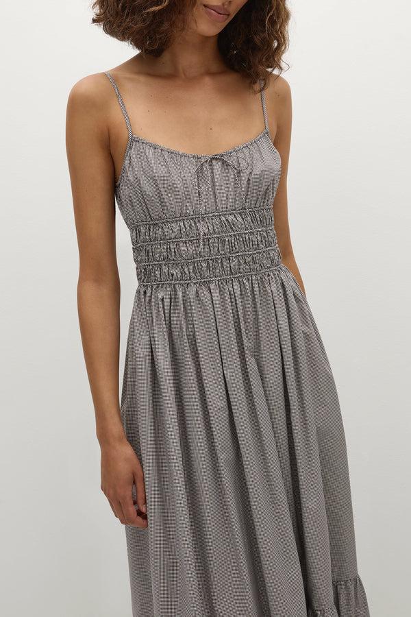 Faithfull The Brand Sofie Maxi Dress Hanne Gingham Espresso