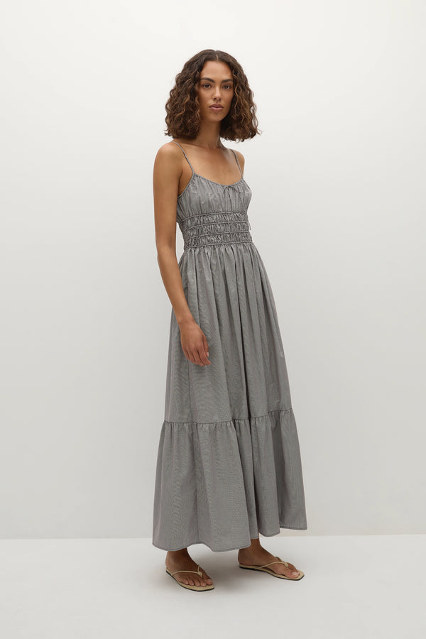 Faithfull The Brand Sofie Maxi Dress Hanne Gingham Espresso