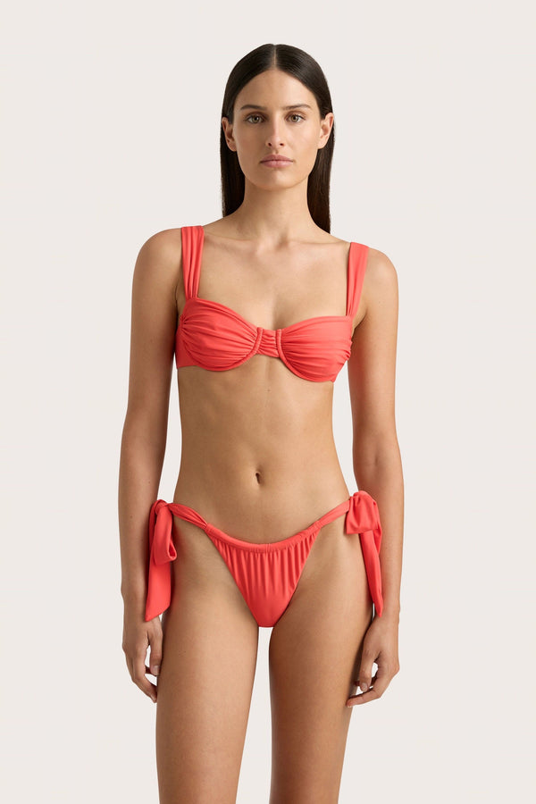 Faithfull The Brand Sol Bikini Top Vermillion - Final Sale